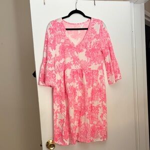 Lilly Pulitzer Pink and White Patterned “Jannie”  dress NWT